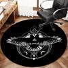 Viking Crow Round Rug Nonslip Area Rug Office Chair Mat Carpet Perfect For Bedroom Living Room Office Easy Clean Aesthetic Home Decor