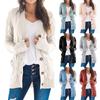 Autumn Winter Women's Casual Knitted Sweater Jacket Solid Color Twist Button Cardigan Sweater