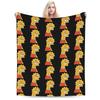 Funny S-Simpsons Cartoon Characters Warm Cozy Blanket  Funny Picnic Throw Blanket Home Decor Flannel Bedspread Sofa Bed Cover