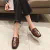 Размер 35-43, весенне-осенние лоферы, повседневная обувь, женская кожаная обувь, одинарные туфли на плоской подошве, туфли-лодочки