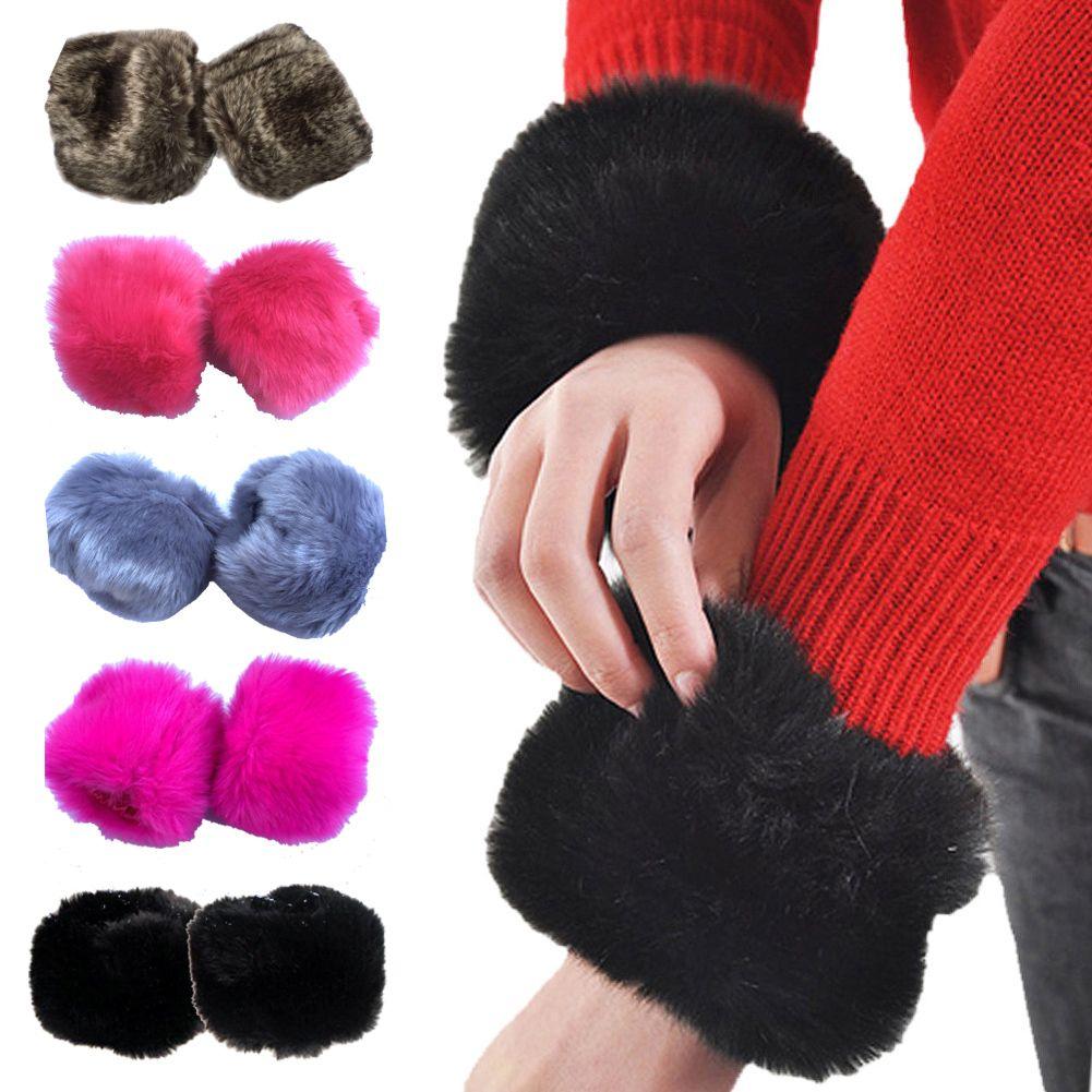 Wrist Clothing Accessories Warm Furry Wristbands Arm Warmer Furry Wrist Cuff Faux Fur Wrist Cuffs