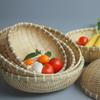 Deronder Bamboo Colander, Round Tray, Drying Vegetable Basket, Kitchen Storage, Lightweight, Handmade, Rustic, Beautiful, Practical, Easy to Use (Diam