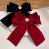 Elegant Velvet Bow Hair Clip Ribbon Bowknot Ponytail Barrette Hair Pin Women Girls Wedding Party Hair Accessories