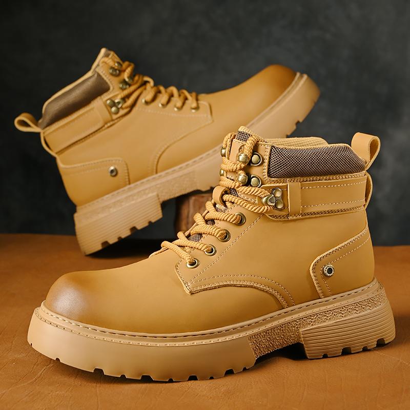 Новая мужская обувь на шнуровке, мужские ботинки с высоким голенищем, кожаная повседневная обувь для мужчин, ретро мотоциклетные ботинки, модные мужские ботинки для ходьбы, боты