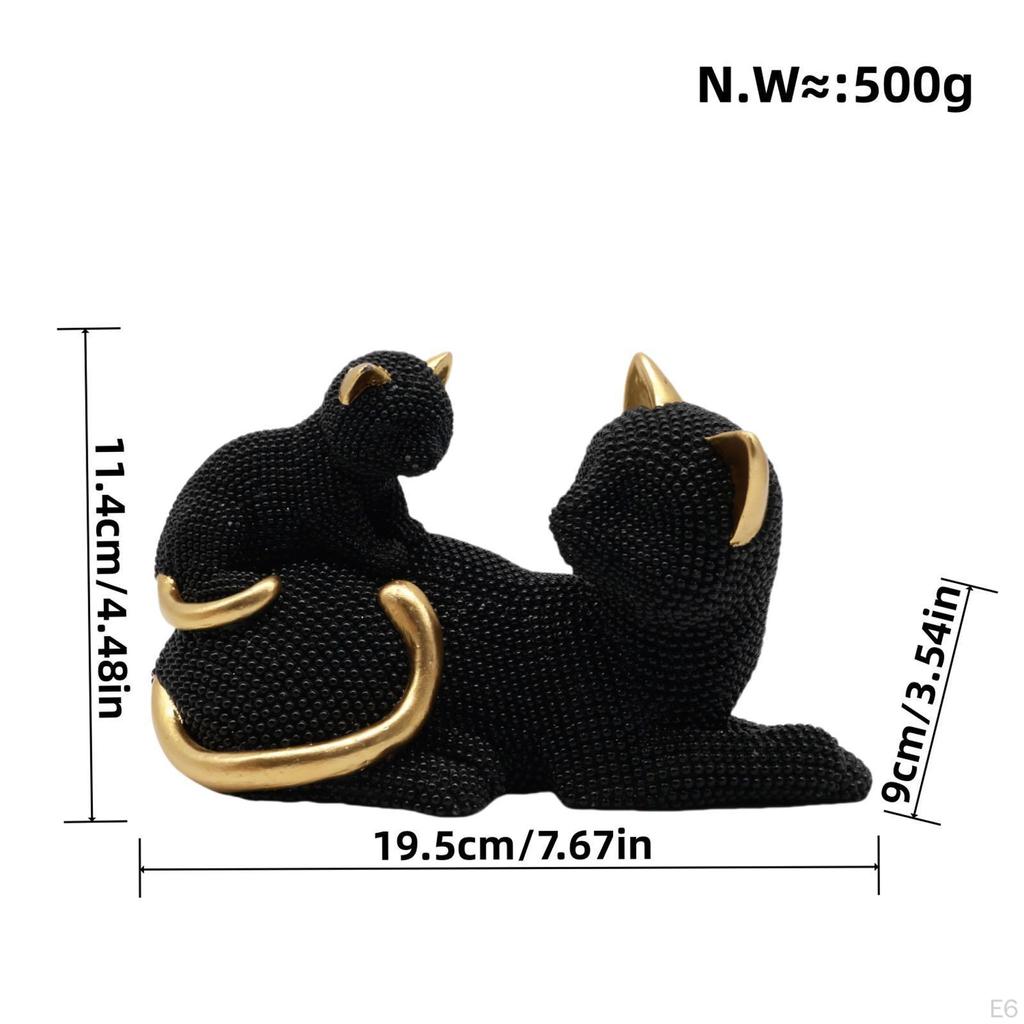 Скульптура кошки, статуэтка животного, коллекционная декоративная статуэтка, настольное украшение для спальни, кабинета