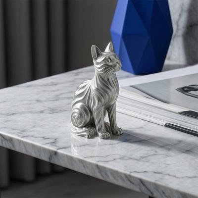 3D-печатные фигурки кошек, Современные художественные украшения для любителей кошек, Художественная скульптура кошки на устойчивом основании для прихожей дома, рабочего стола, книжной полки