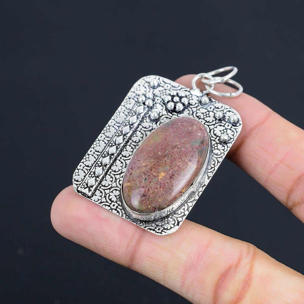 Friendship Day Deal 925 Silver Bloodstone Stone March Birth Wife Pendant Jewelry