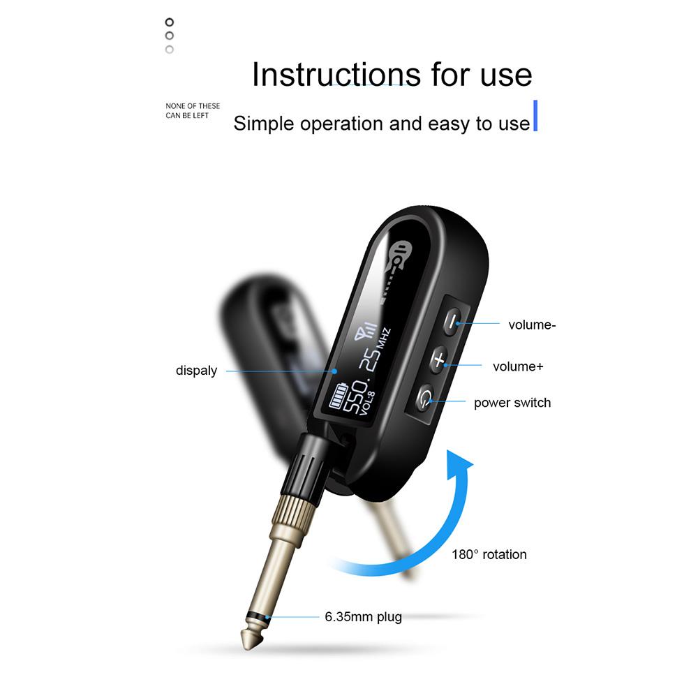 Беспроводная гитарная система, перезаряжаемый гитарный передатчик, приемник, УВЧ, регулируемая громкость для