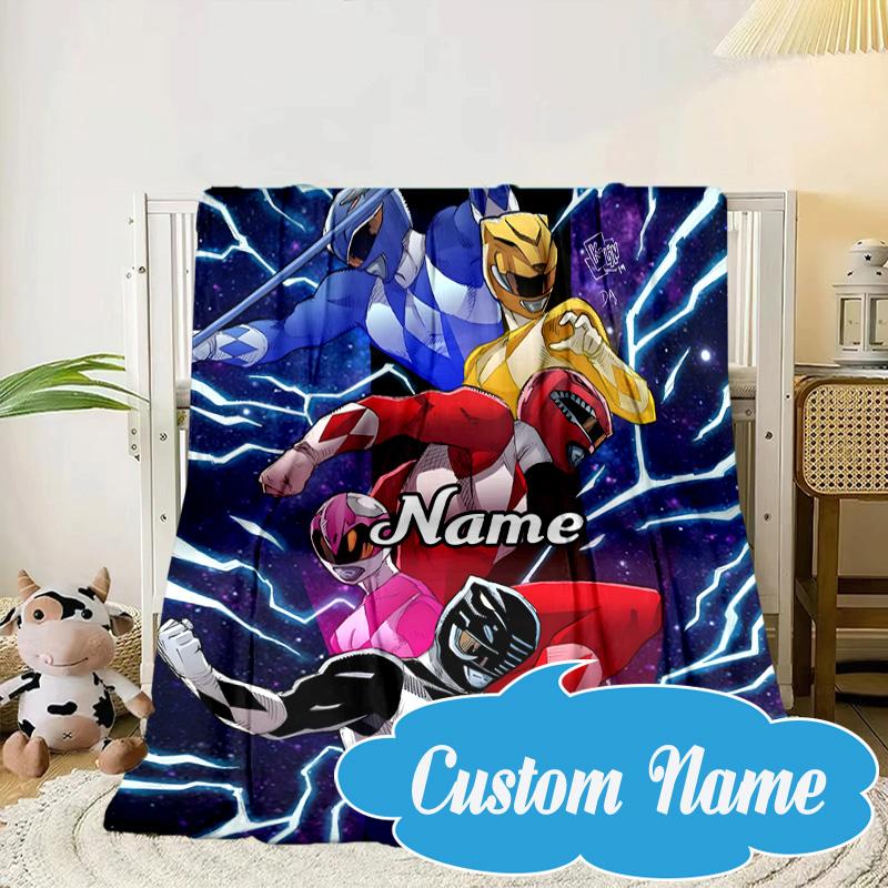 Custom Name Ranger Hero Pose Blanket bed sofa Blanket Flannel Blanket for Camping, Hiking, Picnic Essentials,gift for Fan family