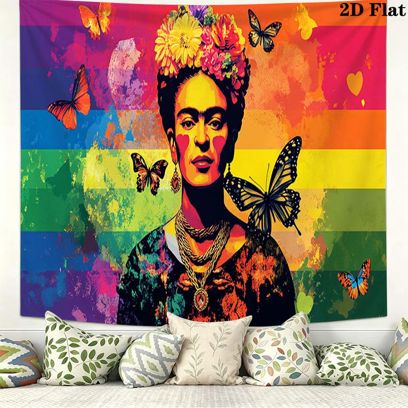 Frida Kahlo Wall Tapestry Aesthetic Wall Hanging Printed Fabric Blanket Decorative Tapestries for Bedroom Living Room Home Decor