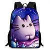 Printed Childrens Pusheen Backpack Outdoor Large Capacity Student Schoolbag