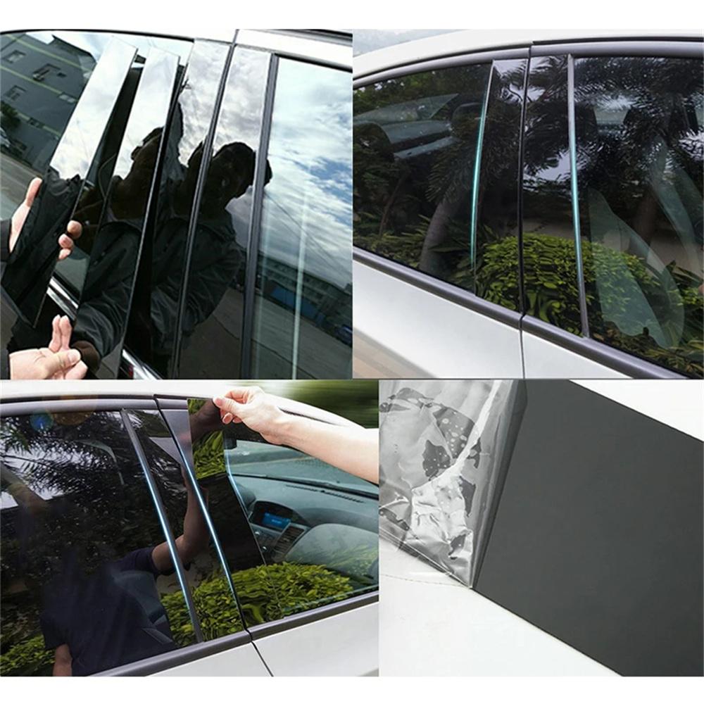 6PCS Black Pillar Posts Window Trim For CHEVY Silverado GMC Sierra 1500 2019-22