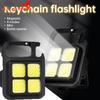 Portable LED Flashlights USB Rechargeable COB Keychain Work Lights 3 Modes Waterproof Lamp Outdoor Camping Magnetic Mini Torch