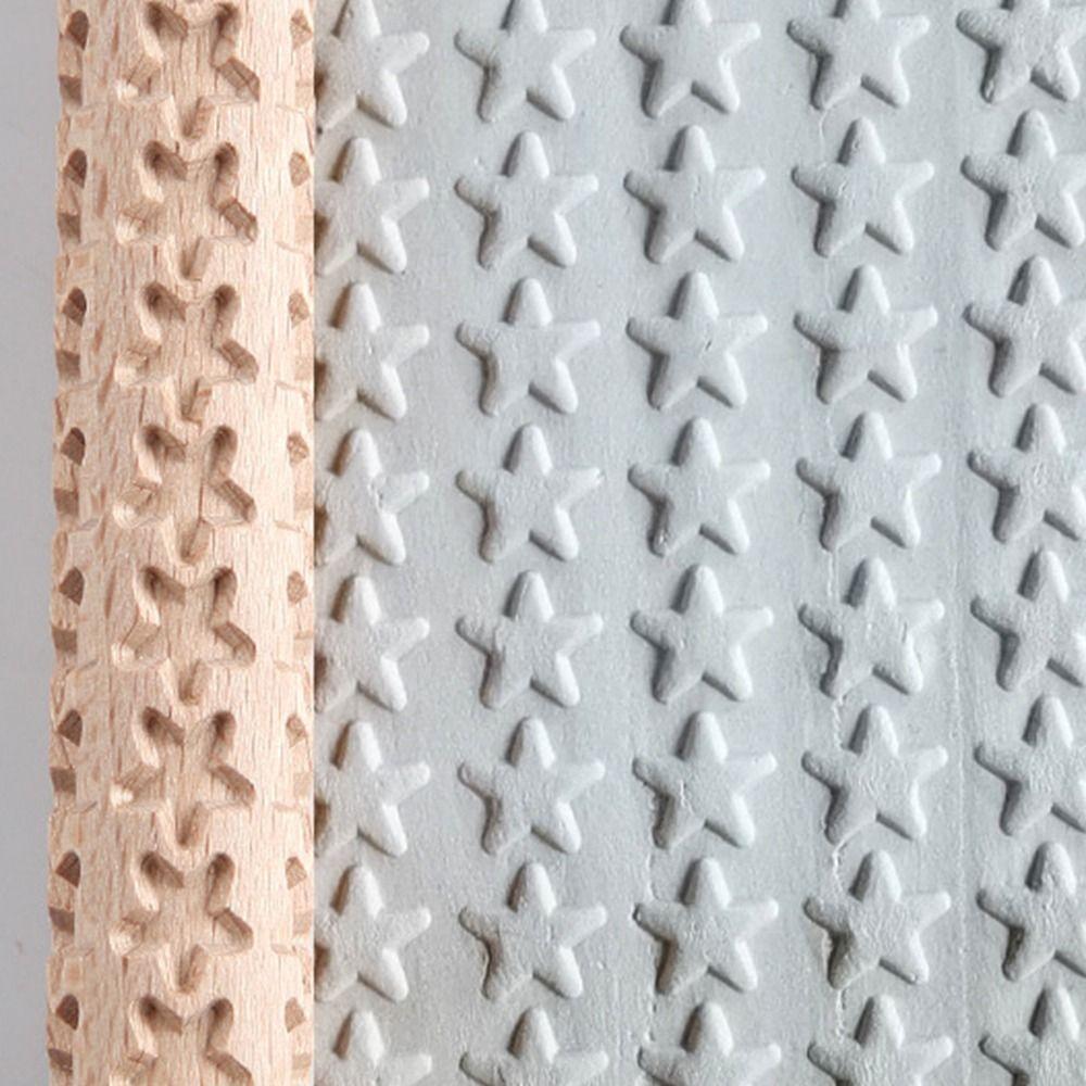 Творческий деревянный прижимной валик с 3D-узором и текстурой для глиняных художественных принадлежностей