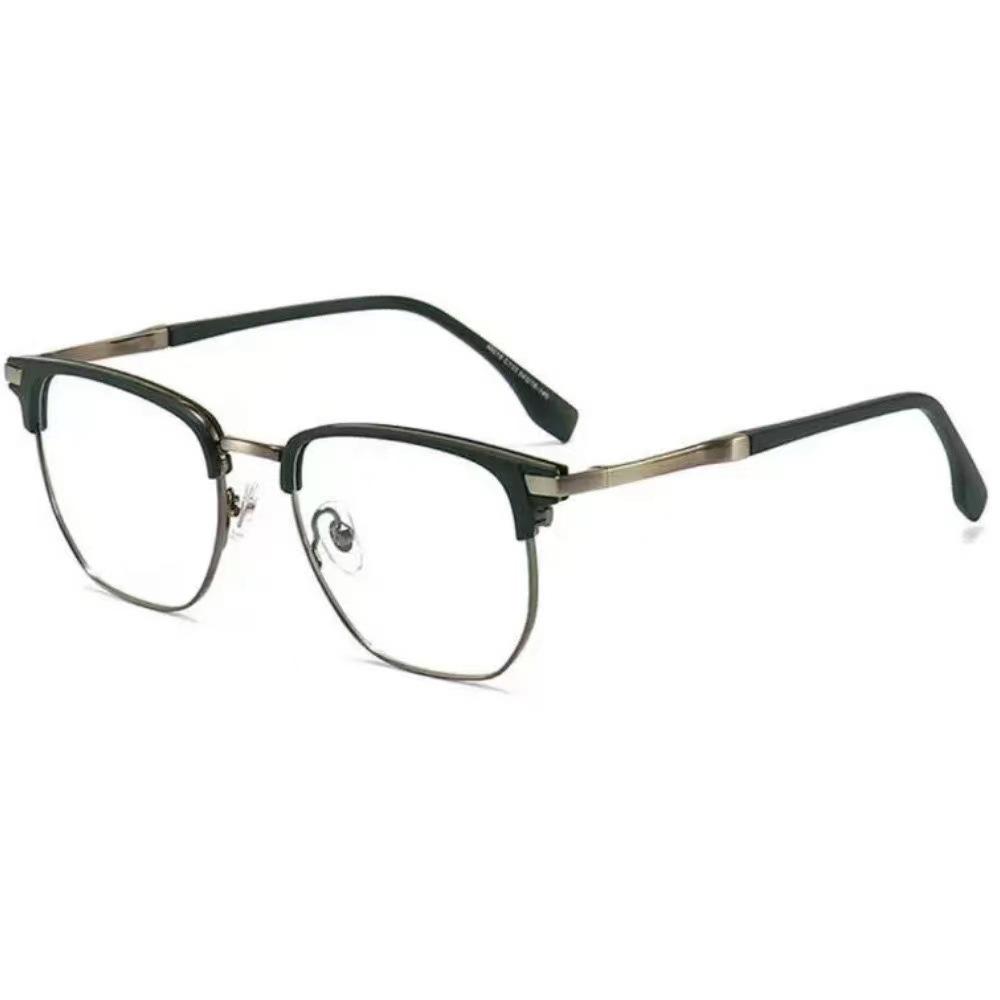 Half Frame Eyebrow Frame Anti-Blue Light Color-Changing Glasses Trendy Sven Frame Color-Changing Myopia Literary And Retro Glasses