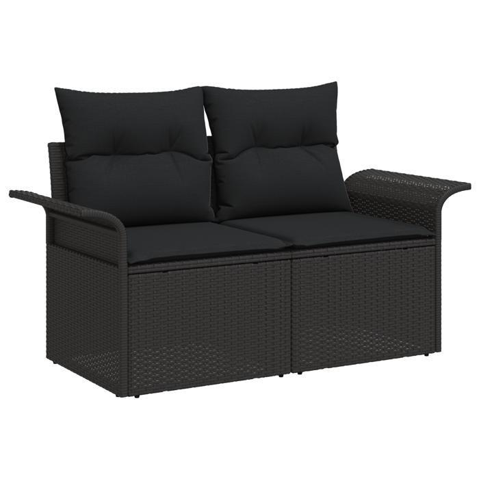 VidaXL Ensemble de Canapés de Jardin 5 pièces avec Coussins en Noir et Poly Rotin 3347261