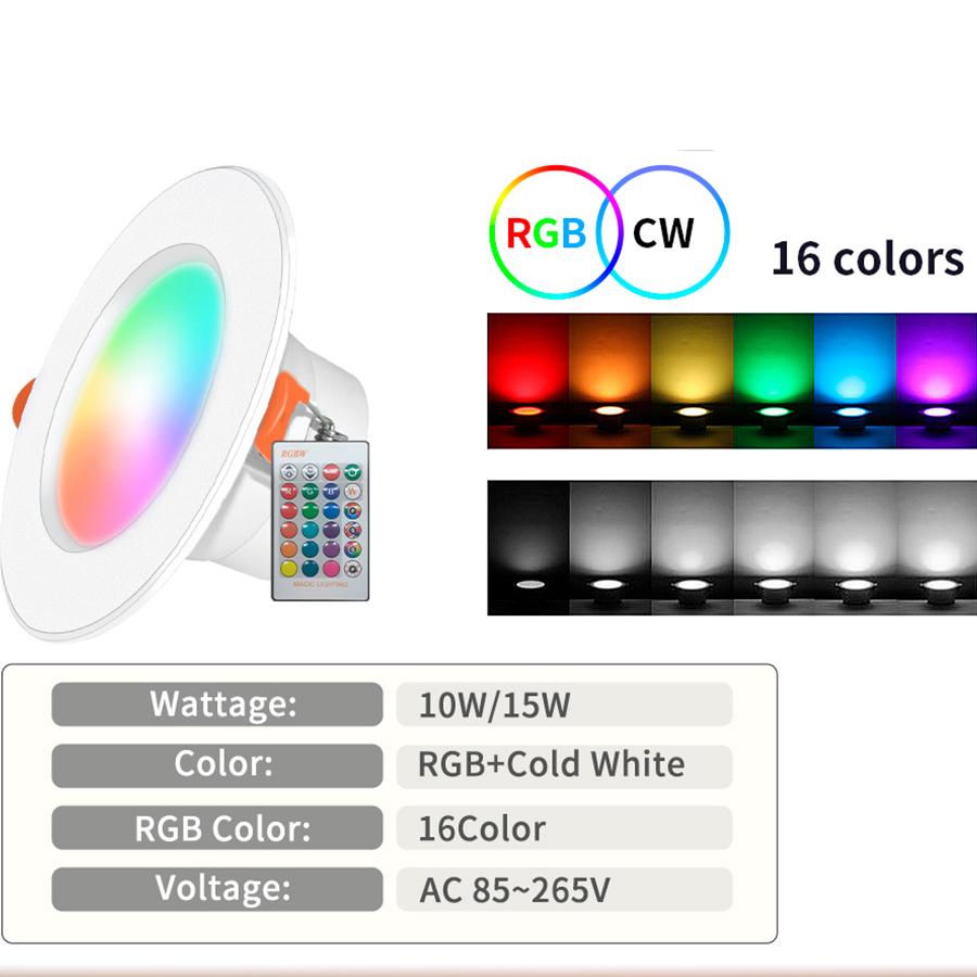 15 Вт Tuya LED Downlight Bluetooth LED Smart Ceiling Light Датчик движения 220 В 110 В Диммируемая RGB-лампа с приложением Дистанционное управление Smart Life
