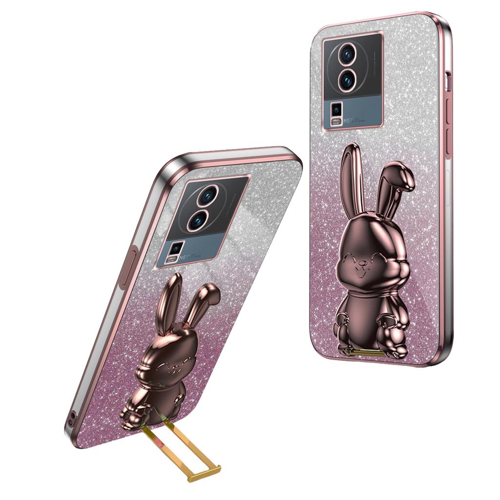 For vivo iQOO Neo7 5G Cartoon Rabbit Protective Case Mobile Phone Cover with Kickstand
