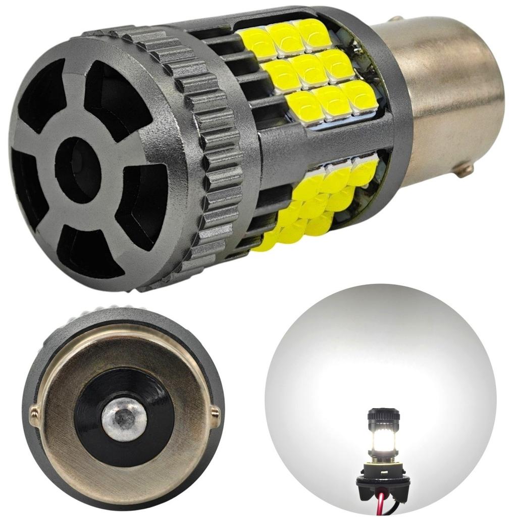 2 шт. светодиодные лампы P21W BA15S 12V-24V без ошибок 2600 лм белые мощные