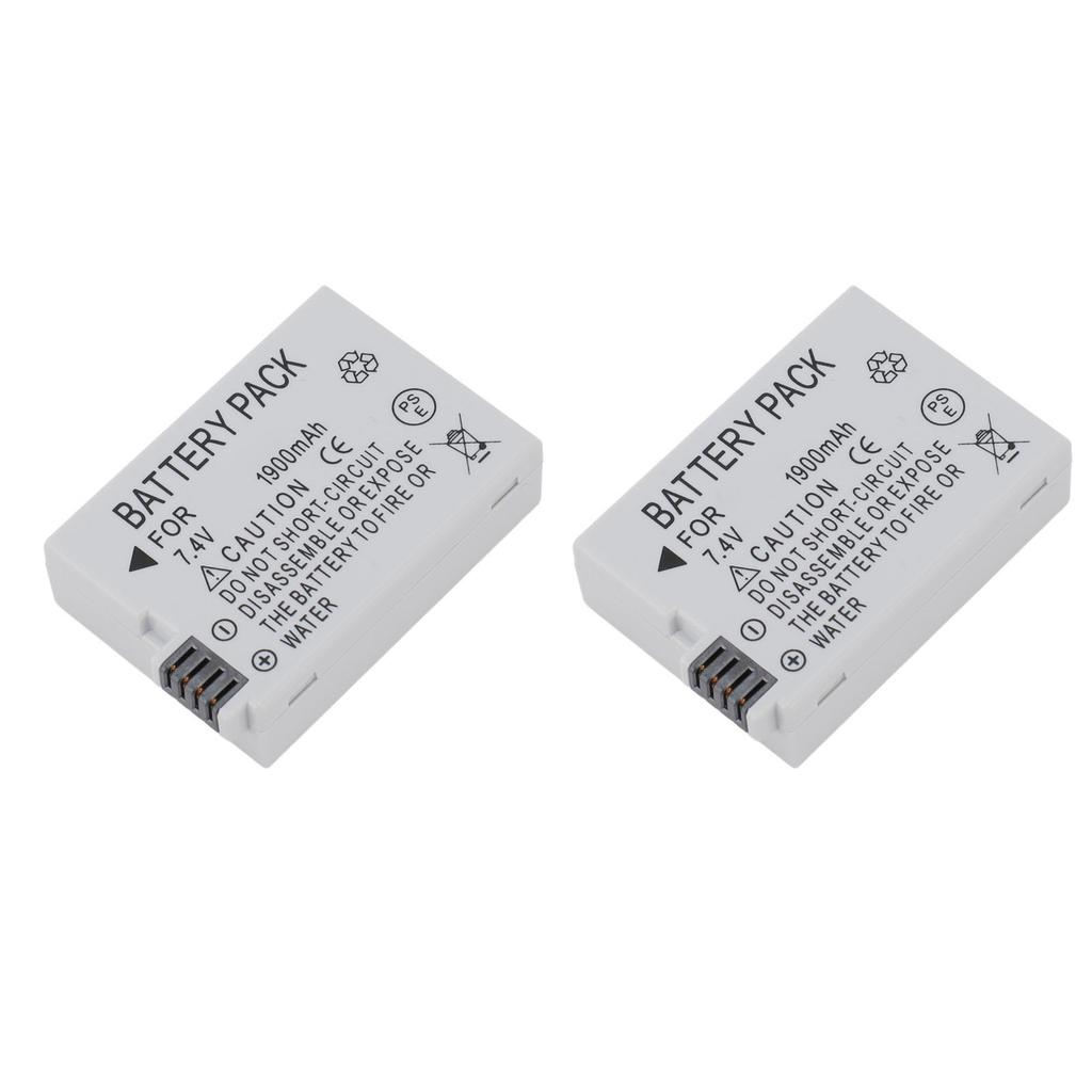 2Pcs LP E8 Camera Battery 7.4V 1900mAh Camera Battery Replacement for T3i T2i T4i T5i 600D 550D 650D