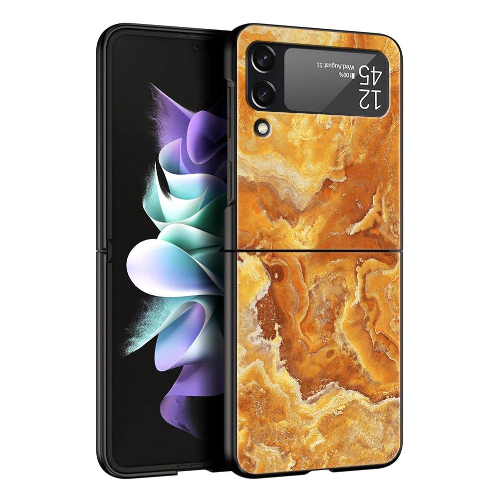 Модный мраморный чехол для телефона Samsung Galaxy Z Flip3 Flip4 Flip5 Чехол-оболочка для Z Flip 3 4 5 6 7 Жесткая складная крышка