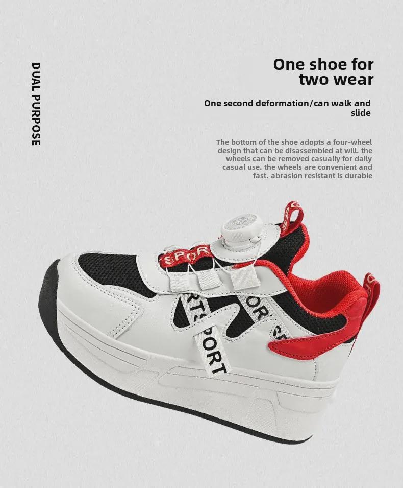 Двухколесные кроссовки для мальчиков с коньками для занятий спортом на открытом воздухе