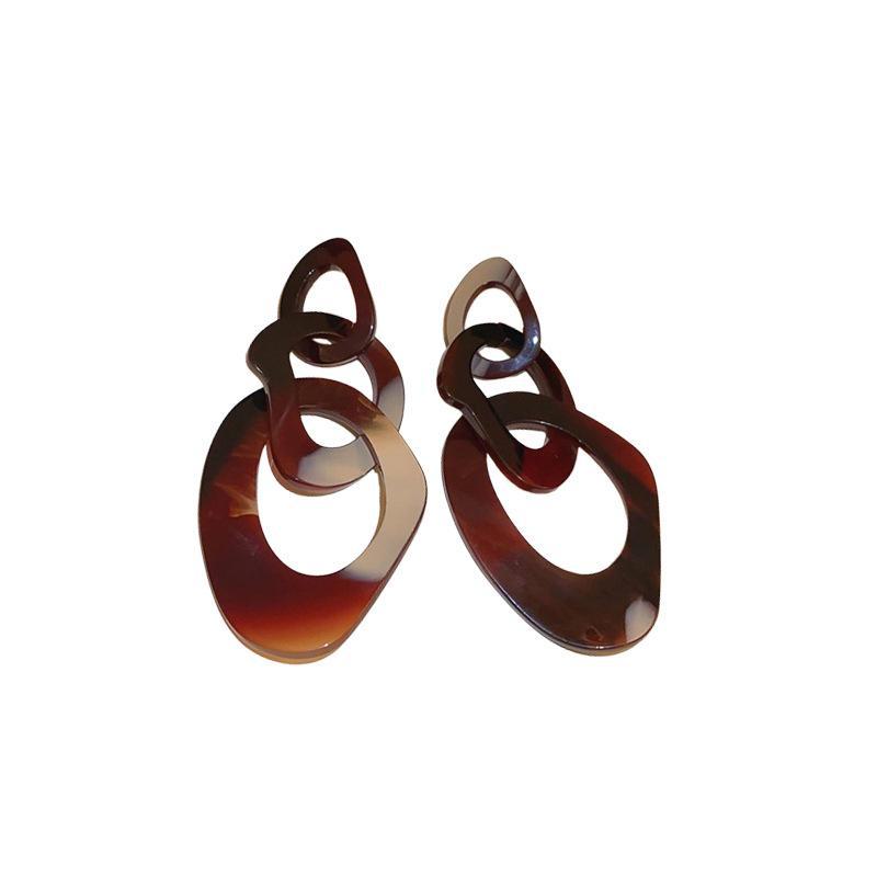 Серебряные серьги-цепочки с иглами из смолы и нестандартной формы — смелый европейский и американский модный дизайн.