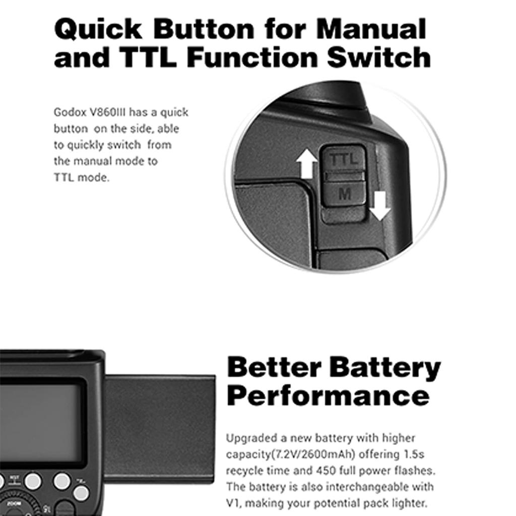 Авторизованная фотовспышка GODOX для TTL HSS с регулировкой, совместимая с цифровыми зеркальными камерами Nikon [дилер GODOX] V860III-N Nikon, встроенный 2.4G, 1/8000с