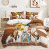 Постельный комплект из трех предметов с животным корова, меховая текстура, пододеяльник, две наволочки для спальни