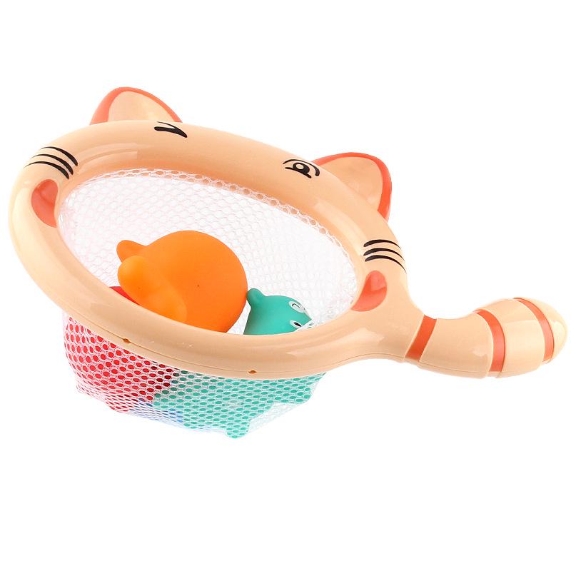 Детская Ванная Купание Котенок Рыба Игра Вода Игра Пляж 4 Виниловое Животное Сетка Рыба Набор