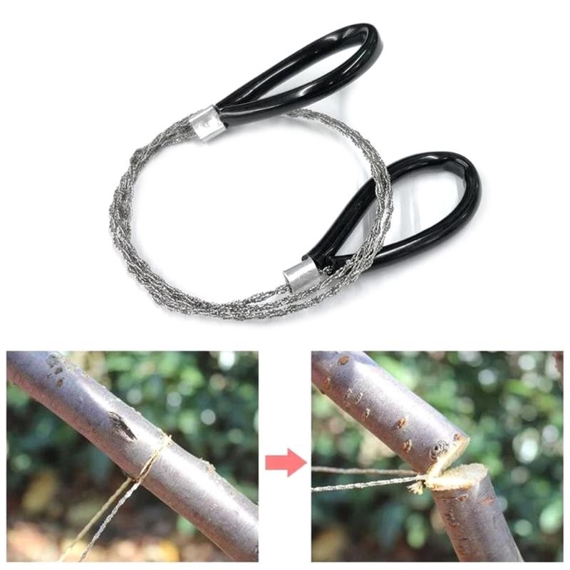 28"/ 72cm String Saw Hand Chainsaw Pracrtical Useful Wire Saw Stainless Outdoor Camping Wood Cutting