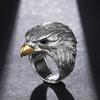 Buyee Уникальное Большое Кольцо из Стерлингового Серебра 925 Пробы Элегантное Открытое Кольцо с Изображением Орла Животного для Мужчин Женщин Мода Панк Рок Тонкие Ювелирные Изделия Круг