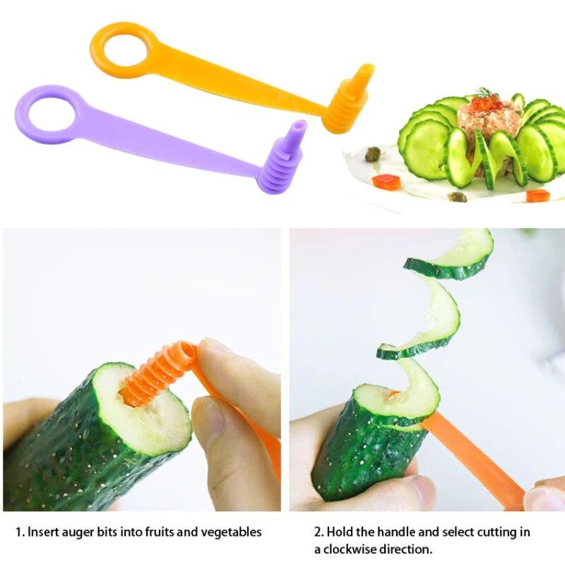 1pcs Spiral Slicer Blade Hand Slicer Cutter Cucumber Carrot Potato Vegetables Knife Kitchen Accessories Tools