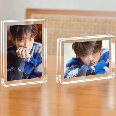 Акриловая фоторамка Держатель для фотокарточек K-pop айдолов Прозрачная фоторамка Мини-книга для коллекционирования карточек Подставка для демонстрации фотографий Настольное украшение