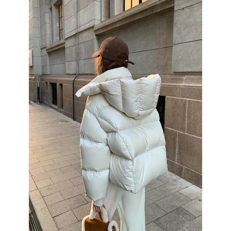 Women's short hooded bread cotton-padded clothes, fluffy and thickened cotton-padded clothes, winter casual jackets, offline entities can be mixed