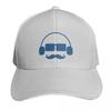Dj Moustache Baseball Cap Contrast Two Tone Brim Snapback Flat Bill Strapback Dad Hat