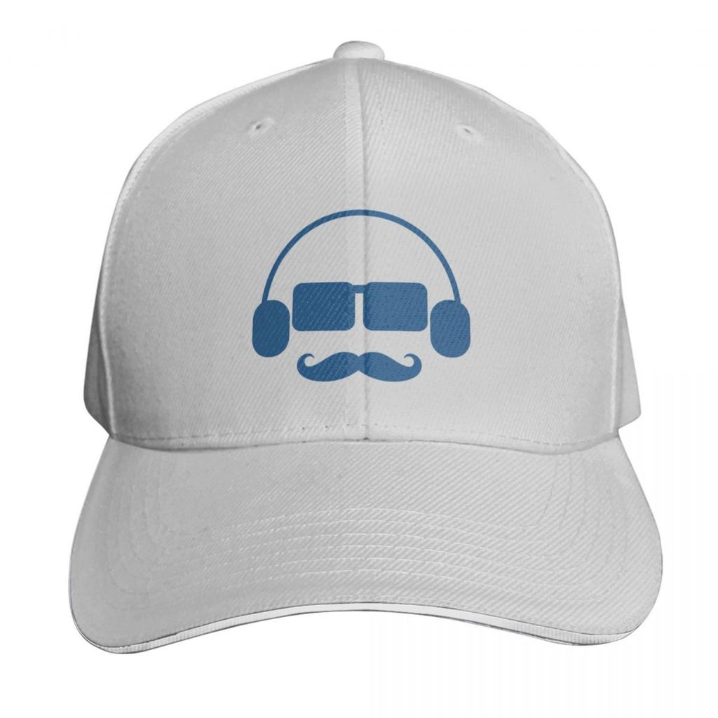 Dj Moustache Baseball Cap Contrast Two Tone Brim Snapback Flat Bill Strapback Dad Hat