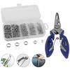 200pcs Assorted 5 Size Split Rings Stainless Steel Fishing Lures Tackle Connectors with Fishing