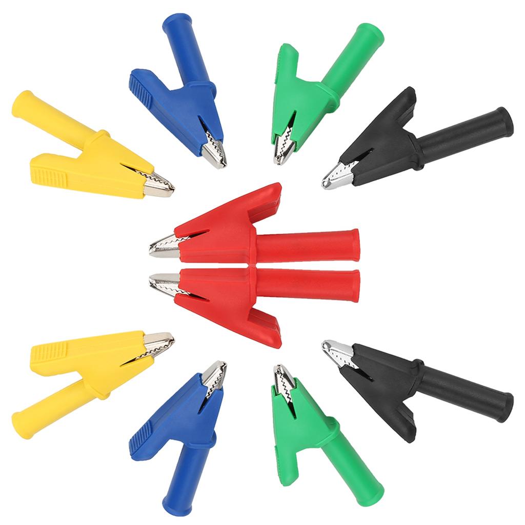10pcs Set P2002 20A 5 Colors 4mm Banana Jack Crocodile Safety Test Clip For Multimeter 380V