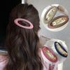 Solid Color Frosted Spring Clip Style Simple Geometric Frosted Hairpin for Women Girls Makeup Wash Face Hairclip