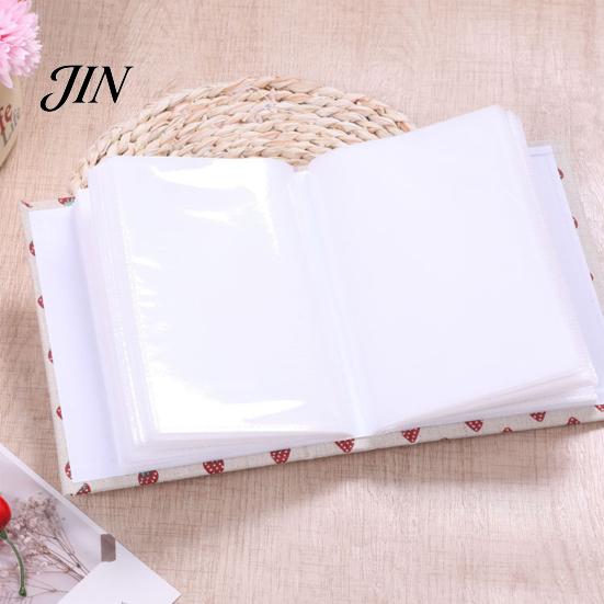 Literary Style Photo Album Mini Printed Fabric Slip-In Album, Portable Floral Print Scrapbook with Transparent Sleeve Pages, Lightweight Inner