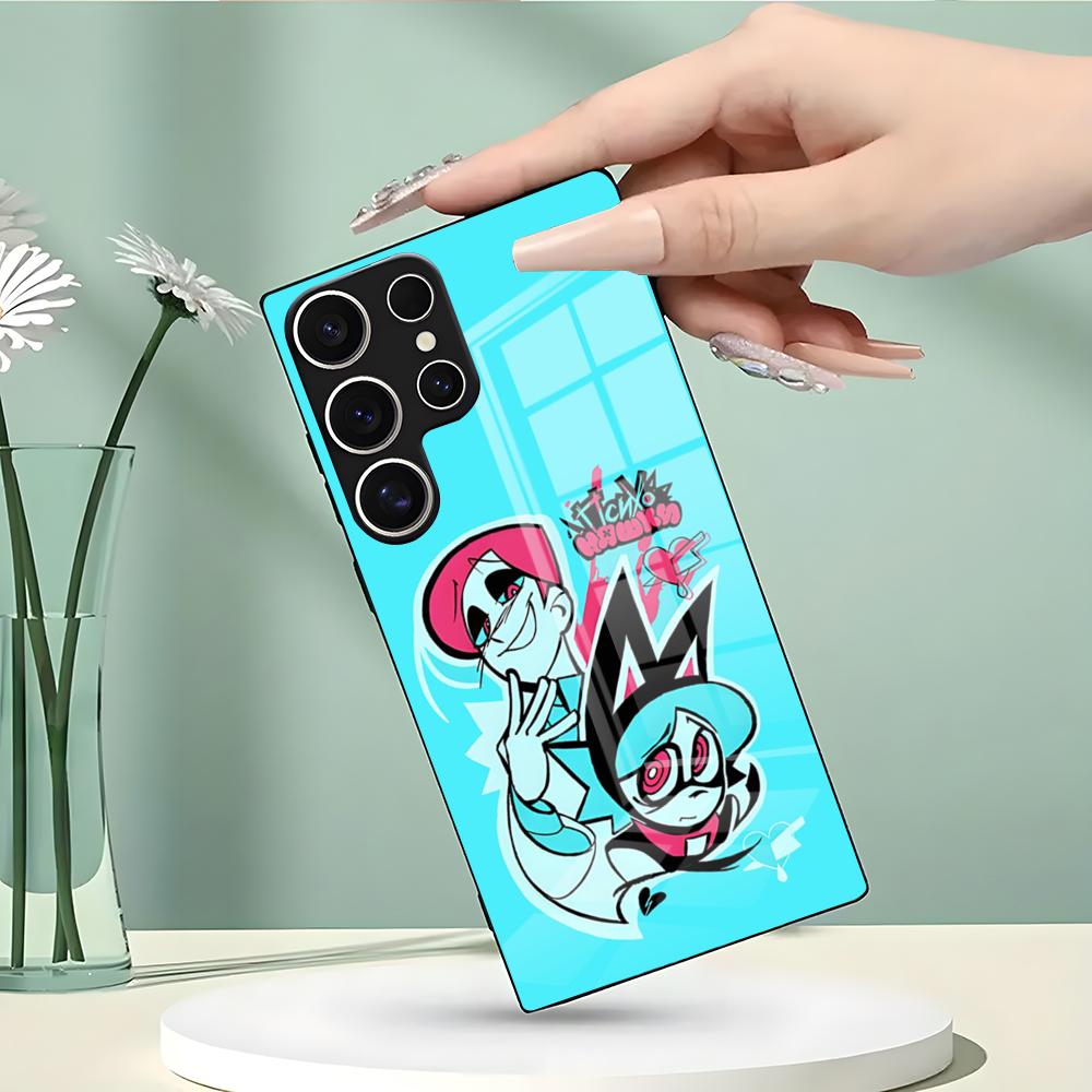 Анимация P-Psychocuties Чехол для телефона для Samsung S26 S25 Edge Ultra 23 22 21 20 Ultra Plus S24 Fe Стеклянная крышка