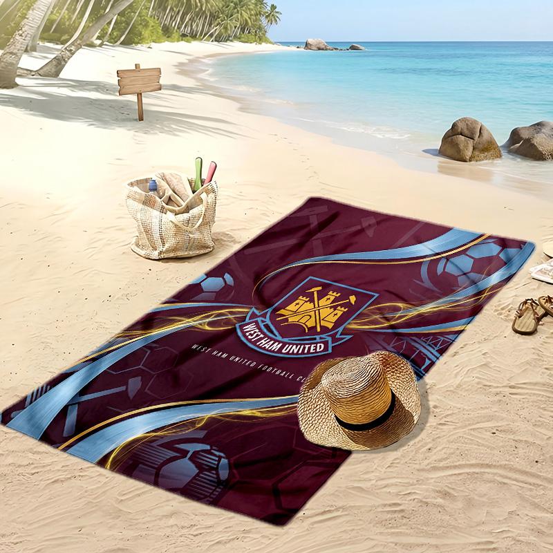 Пляжное полотенце West Ham United Football Print, Большое мягкое быстросохнущее полотенце для пляжа, кемпинга, плавания