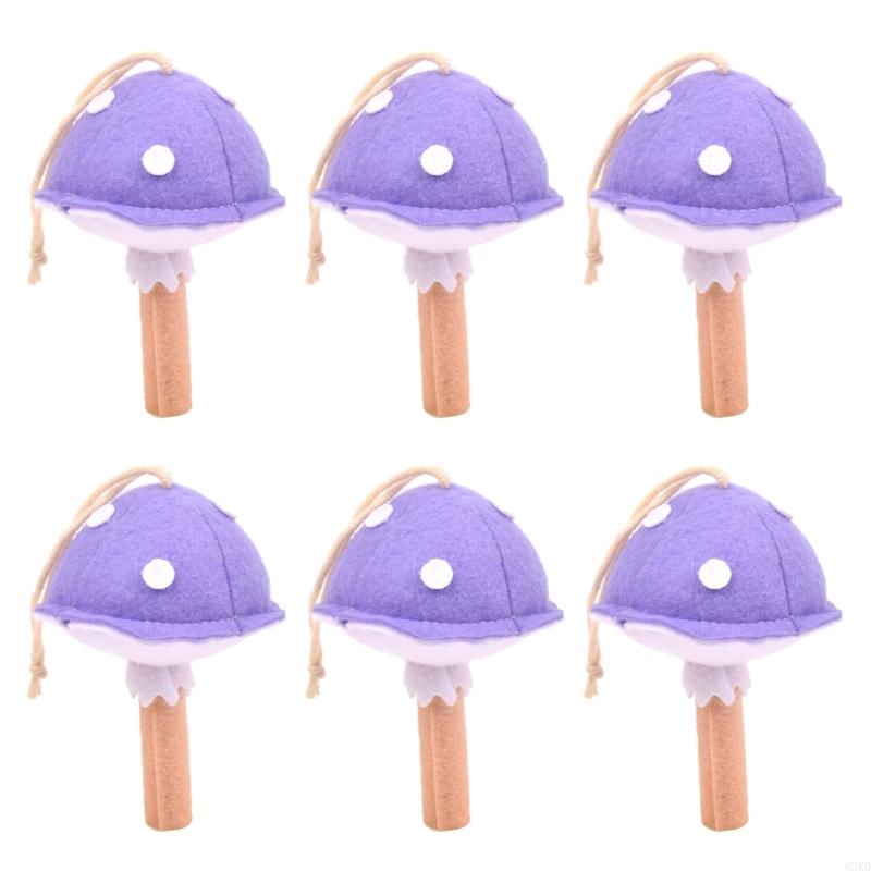 62KD Needle Felted Mushroom for Unique Bag Charm and Keychains 6Pack