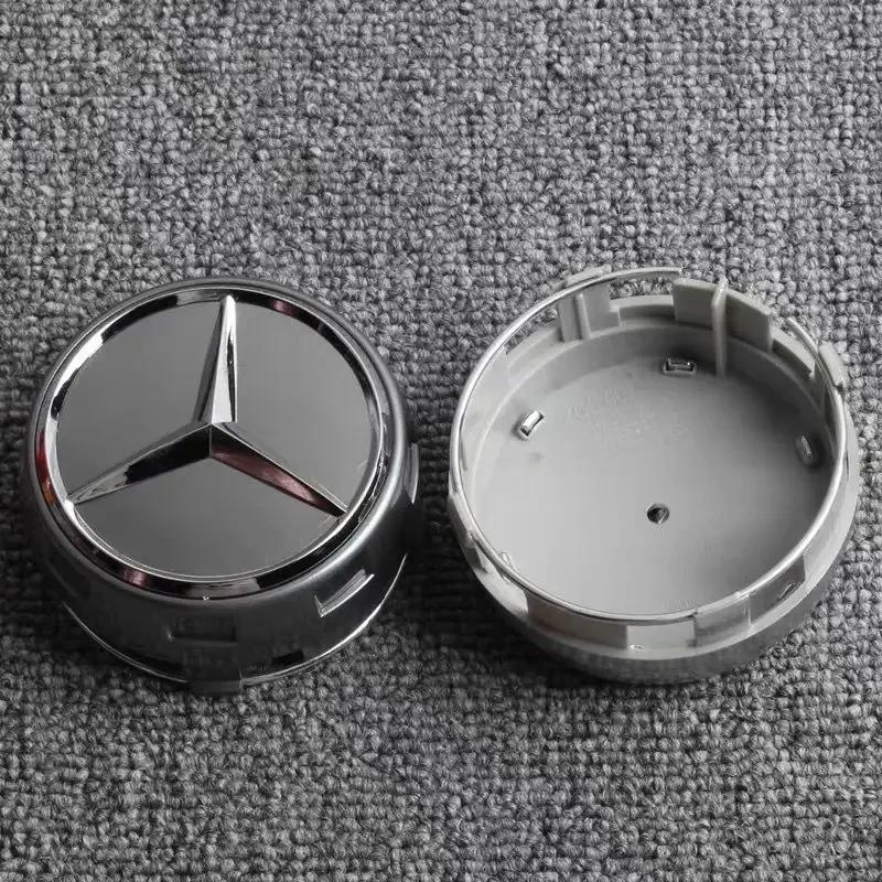 Car Sticker 2025 For Benz 4pcs 75mm Black Red Raised Car Styling Wheel Center Cap For Mercedes Benz AMG A0004000900