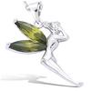 [A9261] - Silver Pendant 'Tinkerbell' Olivine