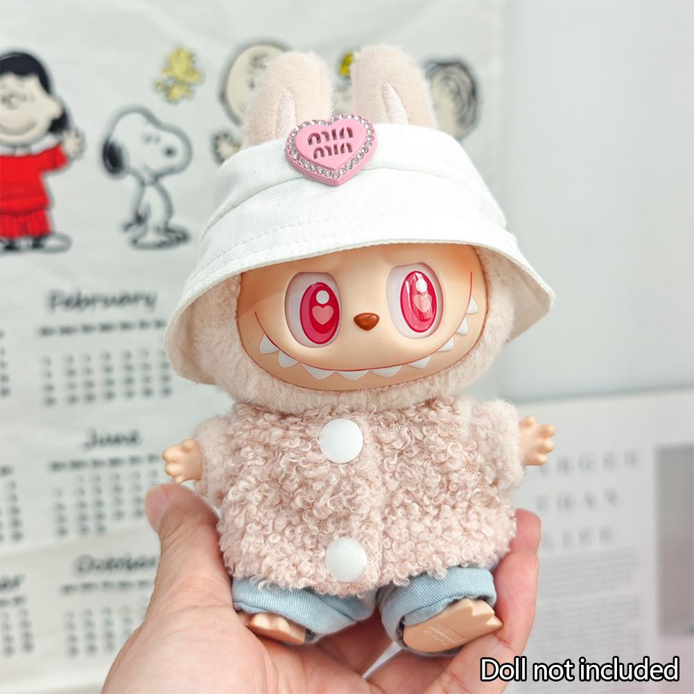 For 17cm Labubu Doll Clothes Fashion Clothes Hoodies Doll Clothes Color Match Hoodies Dolls Accessories Cute Decoration Little Cloths