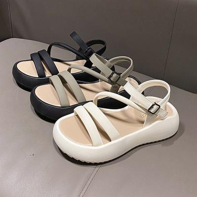 Женские пляжные сандалии на толстом каблуке