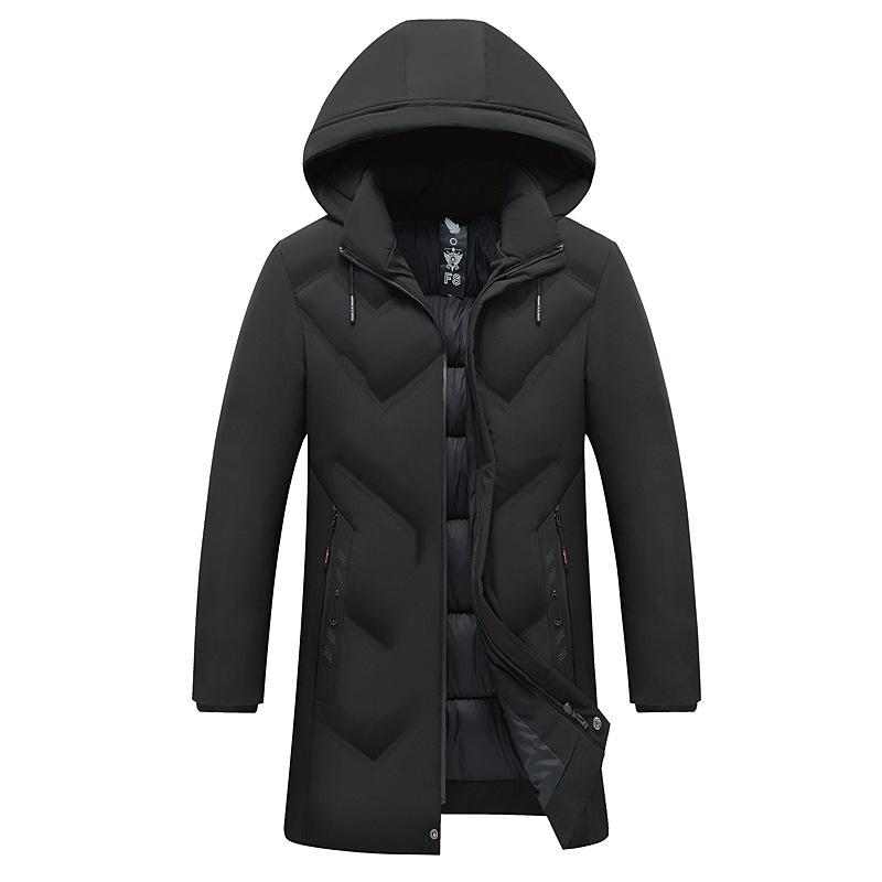 Men's Mid-Length Winter Down Cotton Jacket - Thick, Warm, Casual Coat