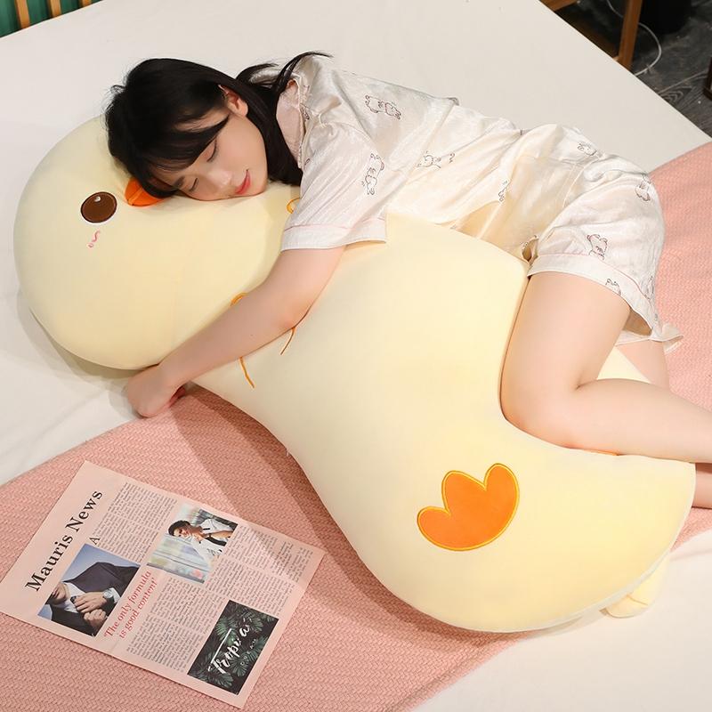 Cartoon Long Body Pillow Duck Pig Elephant Plush Cushion Soft Fluffy Animal Stuffed Pillow Sofa Bed Sleeping Hugging Decor